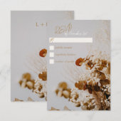 Moderne Boho Rustic Driving Floral Wedding RSVP Ca Karte (Vorne/Hinten)