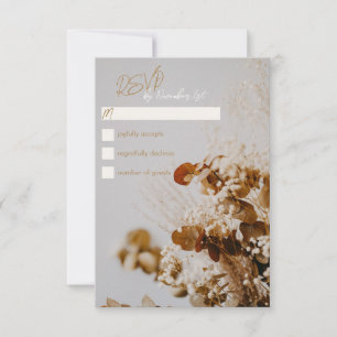 Moderne Boho Rustic Driving Floral Wedding RSVP Ca Karte