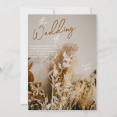 Moderne Boho Rustikal getrocknete Blume Einladung (Vorderseite)