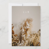 Moderne Boho Rustikal getrocknete Blume Einladung (Rückseite)