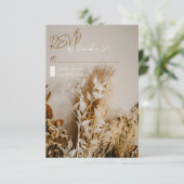 Moderne Boho rustikal getrocknete Blume Hochzeit-R RSVP Karte (Stehend Vorderseite)