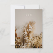 Moderne Boho rustikal getrocknete Blume Hochzeit-R RSVP Karte (Rückseite)