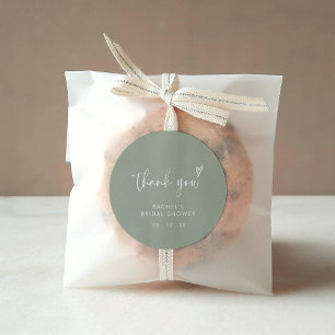 Moderne Boho-Sage-Grün-Brautabschied-Dankeschön Runder Aufkleber