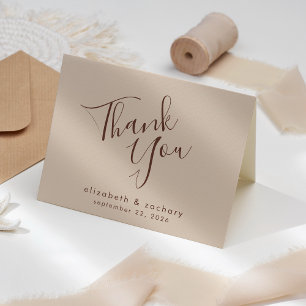 Moderne Boho-Schrift neutrale Hochzeit Danke Karte