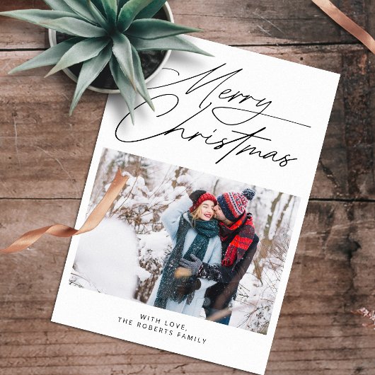 Moderne Boho Script-Fotos Weihnachten