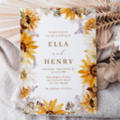 Moderne Boho Sonnenblumenhochzeit Einladung