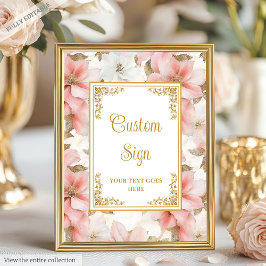 Moderne boho staubige rosa Blume goldenes 8 x 10 Z Poster