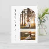 Moderne Boho Style Rustikale 2-Foto Hochzeit Einladung (Stehend Vorderseite)