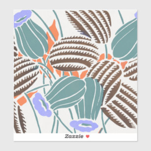 Moderne Boho Teal- und Lavendel-Blumendekoration Aufkleber