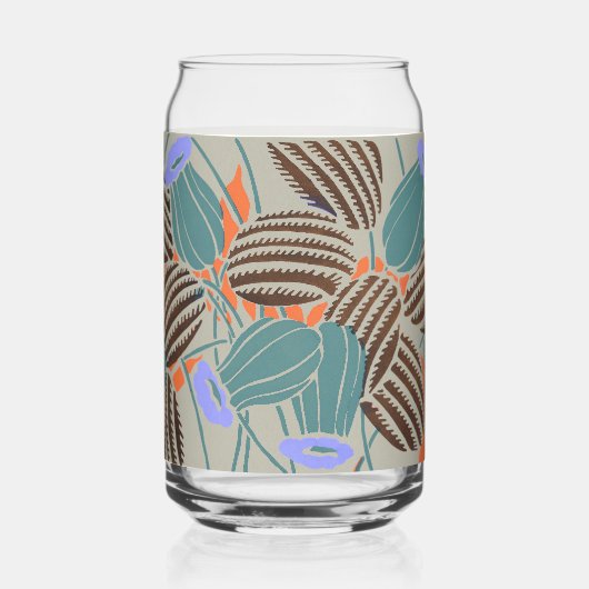 Moderne Boho Teal- und Lavendel-Blumendekoration Dosenglas (Vorderseite)