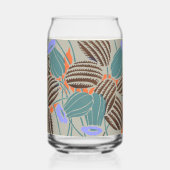 Moderne Boho Teal- und Lavendel-Blumendekoration Dosenglas (Rückseite)