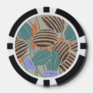 Moderne Boho Teal- und Lavendel-Blumendekoration Pokerchips