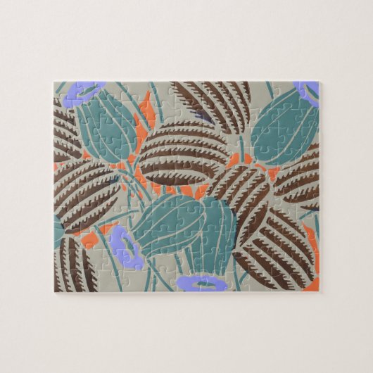 Moderne Boho Teal- und Lavendel-Blumendekoration Puzzle (Horizontal)