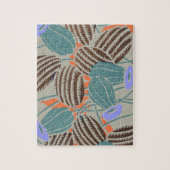 Moderne Boho Teal- und Lavendel-Blumendekoration Puzzle (Vertikal)