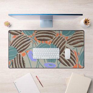 Moderne Boho Teal- und Lavendel-Blumendekoration Schreibtischunterlage