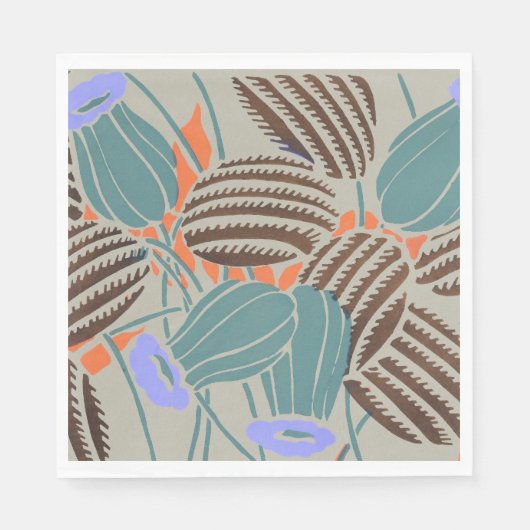 Moderne Boho Teal- und Lavendel-Blumendekoration Serviette (Vorderseite)