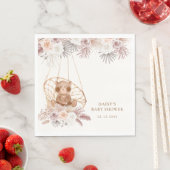 Moderne Boho Teddy Bear Pampas Baby Dusche Serviette (Beispiel)