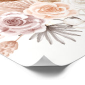 Moderne Boho Teddy Bear Pampas Baby Dusche Willkom Poster (Ecke)