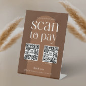 Moderne Boho Terracotta-Scan für 2 QR-Codes Sockelschild