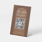 Moderne Boho Terracotta Scan zur Bezahlung des QR Sockelschild (Vorderseite)