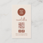 Moderne Boho Terracotta Verbindung mit QR Code Visitenkarte (Vorderseite)