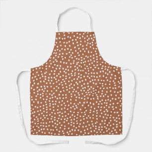 Moderne Boho Terrakotta-Braun Polka-Punkte Schürze