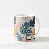 Moderne Boho Tropical Blätter Abstrakt Kaffeetasse (VorderseiteRechts)