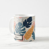 Moderne Boho Tropical Blätter Abstrakt Kaffeetasse (Vorderseite Links)