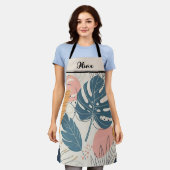 Moderne Boho Tropical Blätter Abstrakt Schürze (Getragen)