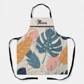 Moderne Boho Tropical Blätter Abstrakt Schürze (Vorderseite)