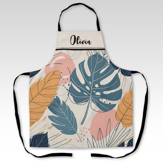 Moderne Boho Tropical Blätter Abstrakt Schürze