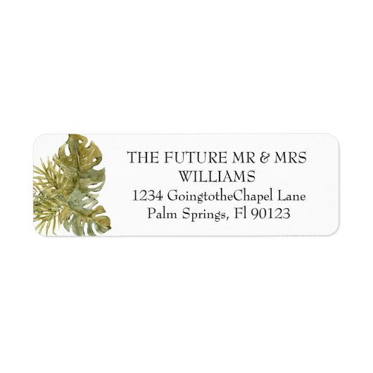 Moderne Boho Tropical Blätter Dried Palm Wedding (Vorne)