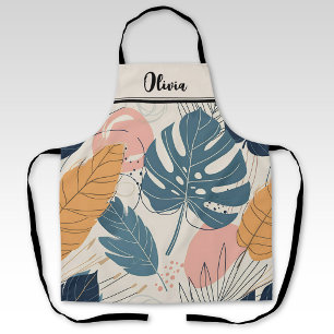 Moderne Boho Tropische Blätter Abstrakt Schürze