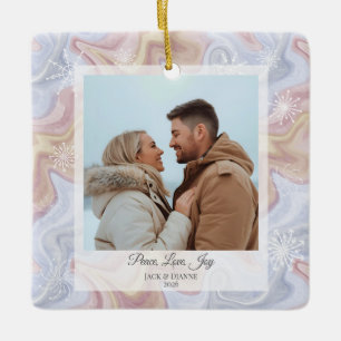 Moderne Boho-Viereck-Weihnachtsdekoration Keramikornament