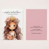 Moderne boho Wasserfarbe Girl Ohrring-Karte (Vorne & Hinten)