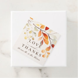 Moderne Boho Wasserfarbe Herbst Blätter Hochzeit Geschenkanhänger