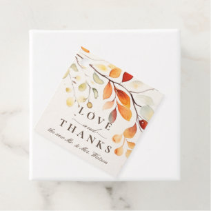 Moderne Boho Wasserfarbe Herbst Blätter Hochzeit Geschenkanhänger