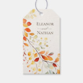 Moderne Boho Wasserfarbe Herbst Blätter Hochzeit Geschenkanhänger (Vorderseite)