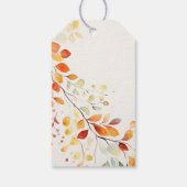 Moderne Boho Wasserfarbe Herbst Blätter Hochzeit Geschenkanhänger (Rückseite)