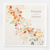 Moderne Boho Wasserfarbe Herbst Blätter Hochzeit Serviette (Vorderseite)