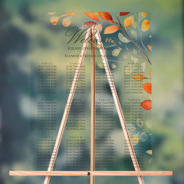 Moderne Boho Wasserfarbe Herbst lässt Seekarte Acrylschild