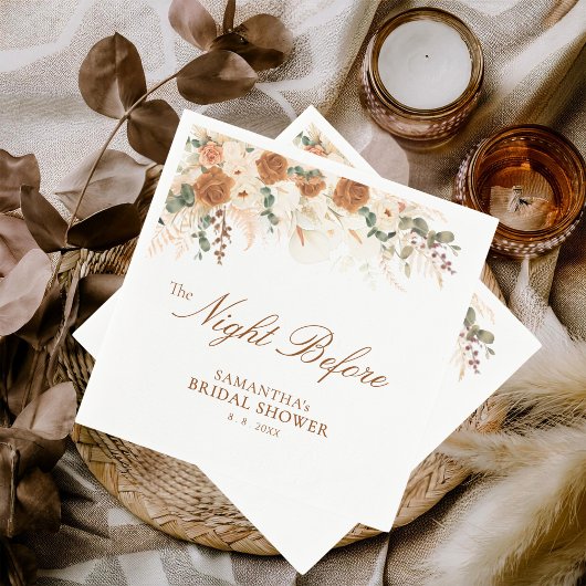 Moderne Boho-Wasserfarbe-The Night Before-Brautjun Serviette