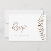 Moderne Boho-Wasserfarben-Blätter QR-Code Hochzeit Dankeskarte (Vorderseite)