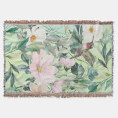 Moderne Boho Wasserfarben-Wildblume Decke (Vorderseite)