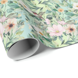 Moderne Boho Wasserfarben-Wildblume Geschenkpapier