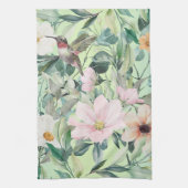 Moderne Boho Wasserfarben-Wildblume Geschirrtuch (Vertikal)