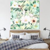 Moderne Boho Wasserfarben-Wildblume Leinwanddruck (Insitu (Schlafzimmer))