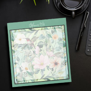 Moderne Boho Wasserfarben-Wildblume Notizblock