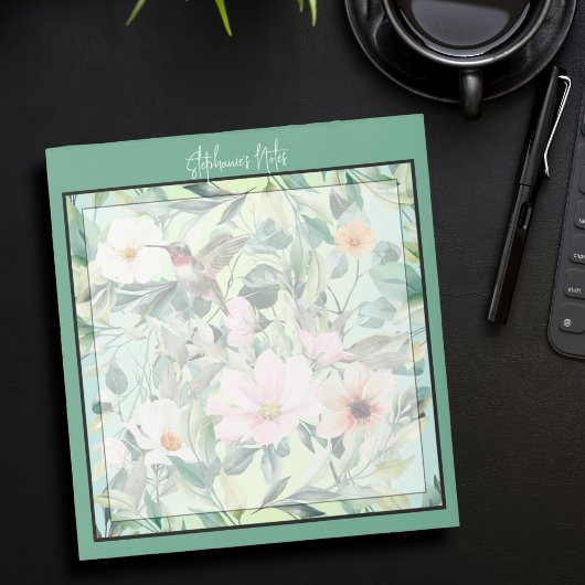 Moderne Boho Wasserfarben-Wildblume Notizblock