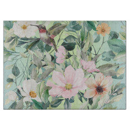 Moderne Boho Wasserfarben-Wildblume Schneidebrett